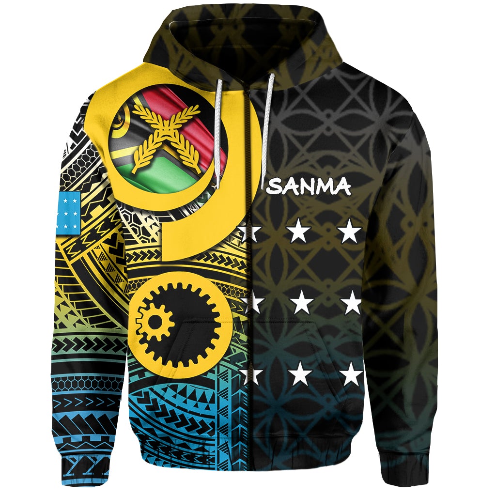 Sanma Day Zip Hoodie Of Vanuatu Pig Tusk LT6