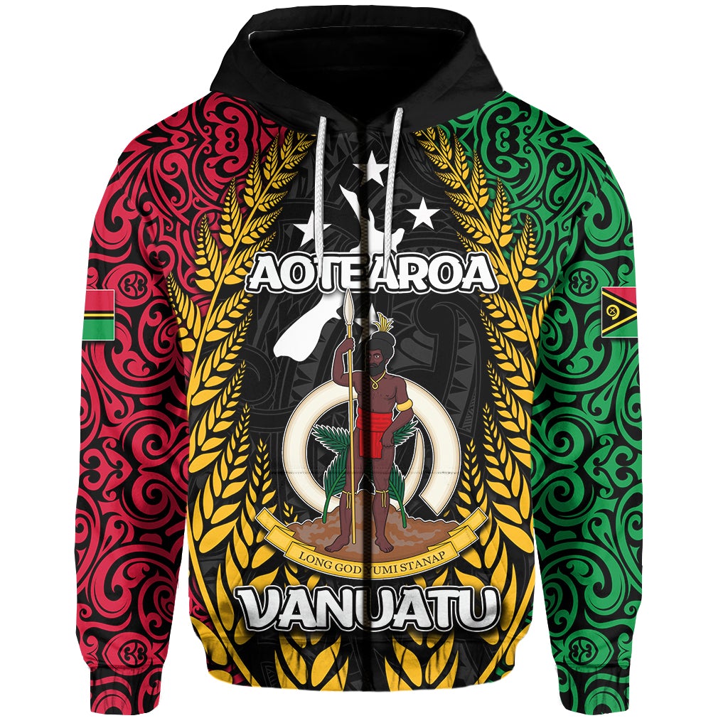 Vanuatu Zip Hoodie Mix Maori Aotearoa LT6