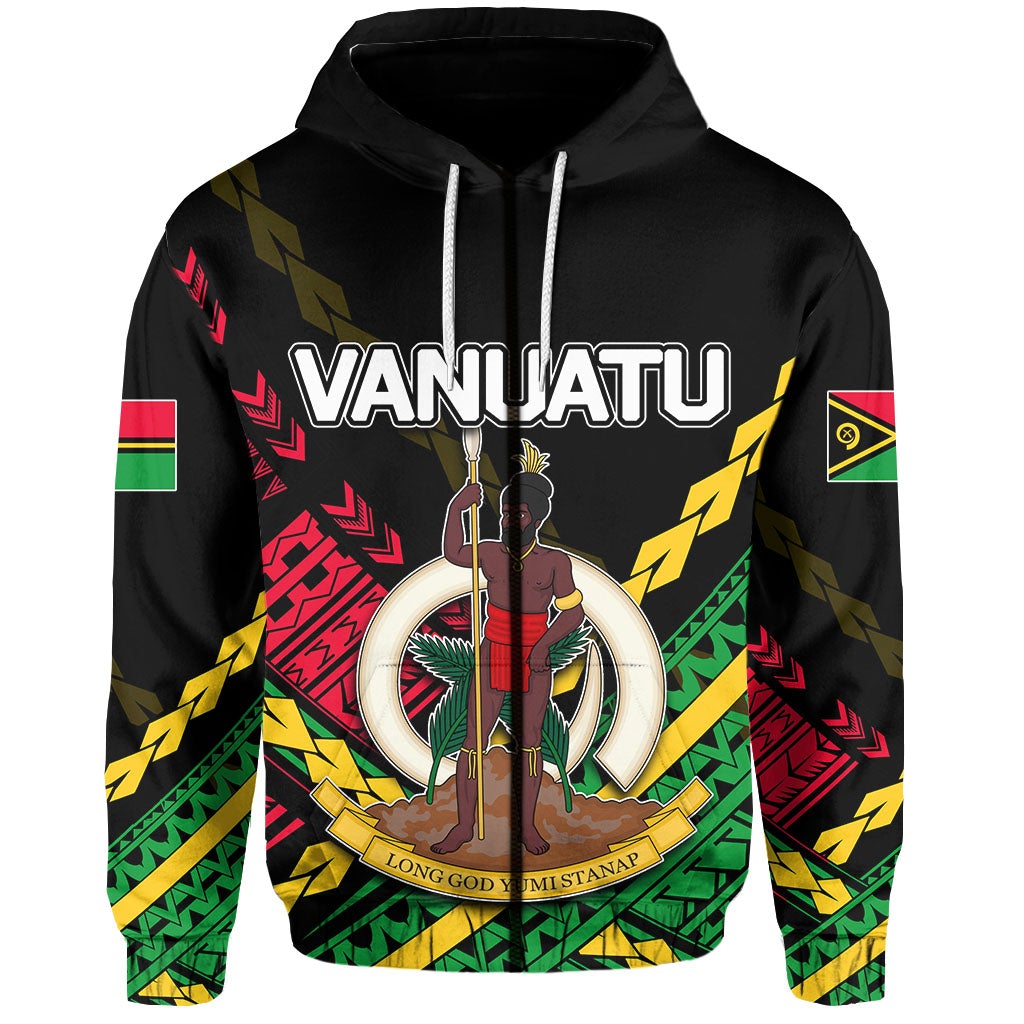 Vanuatu Zip Hoodie Independence Day Polynesian Style No.2 LT6