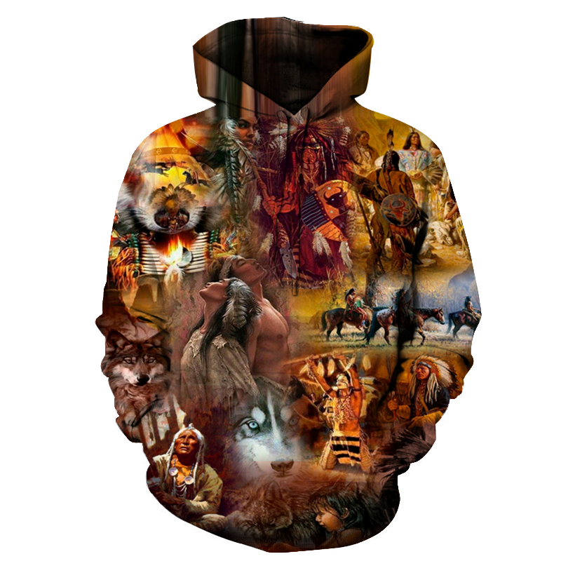 The Chieft Horses Native American All Over Hoodie LT10