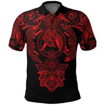 Viking Polo Shirt Tattoo All Over Print Red RLT12