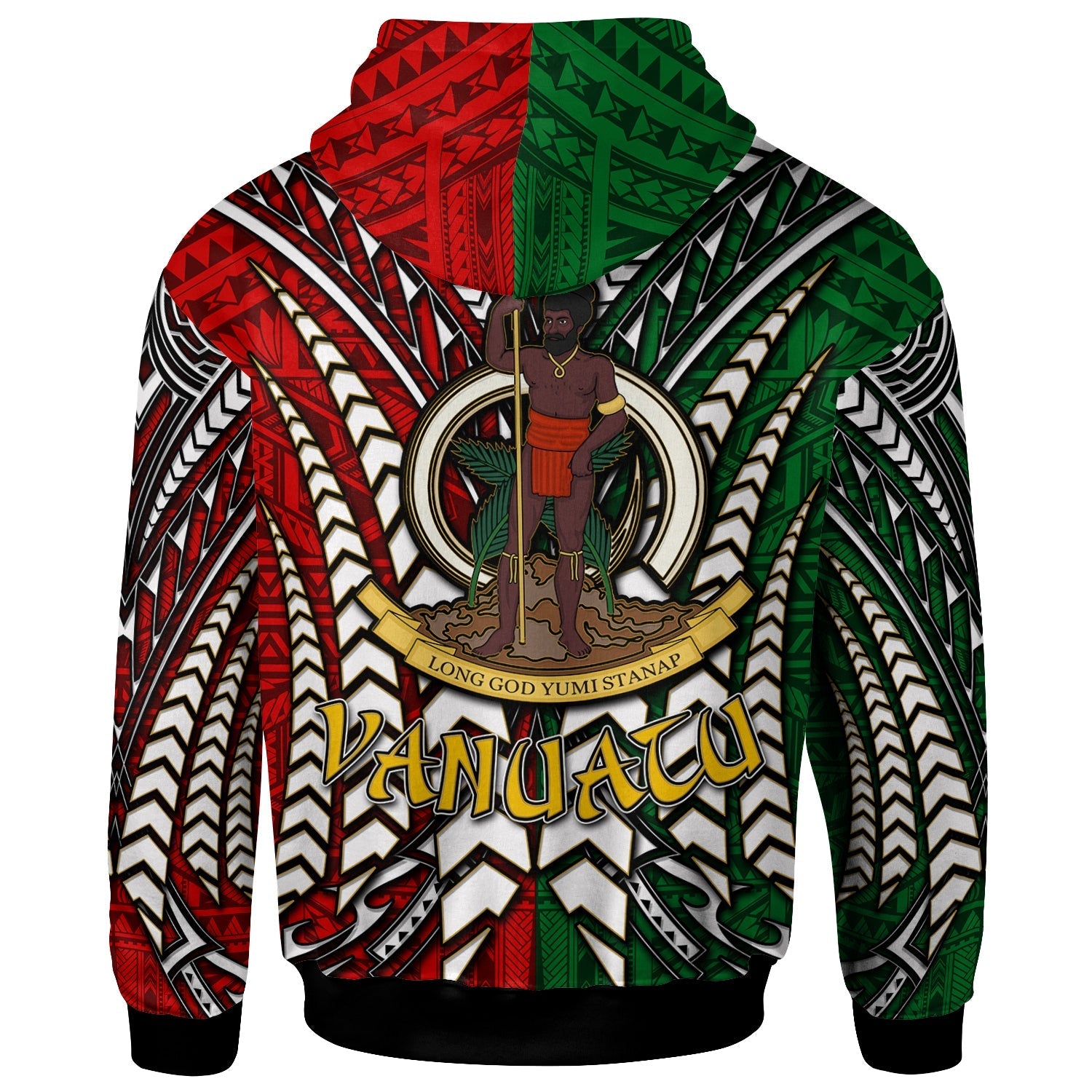 Vanuatu Hoodie Custom Vanuatu Independence Anniversary With Arm Polynesian Patterns Hoodie LT10