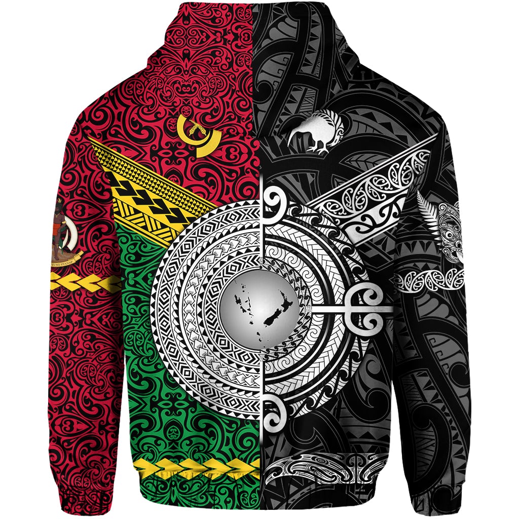 Vanuatu New Zealand Zip Hoodie Together Black LT8