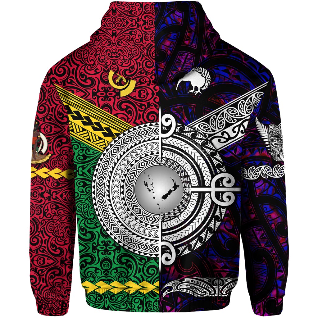 Vanuatu New Zealand Zip Hoodie Together Purple LT8