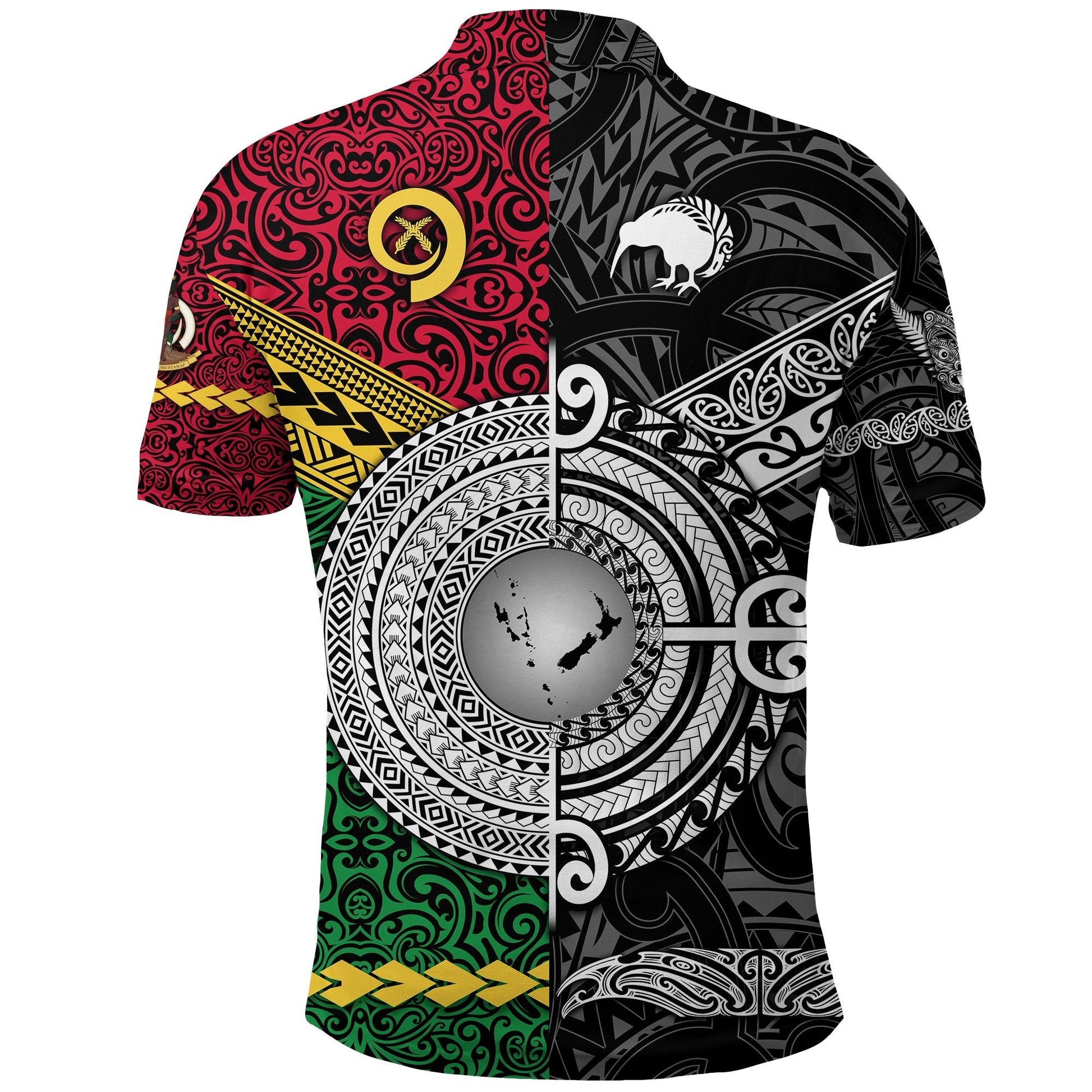 Vanuatu New Zealand Polo Shirt Together Black LT8