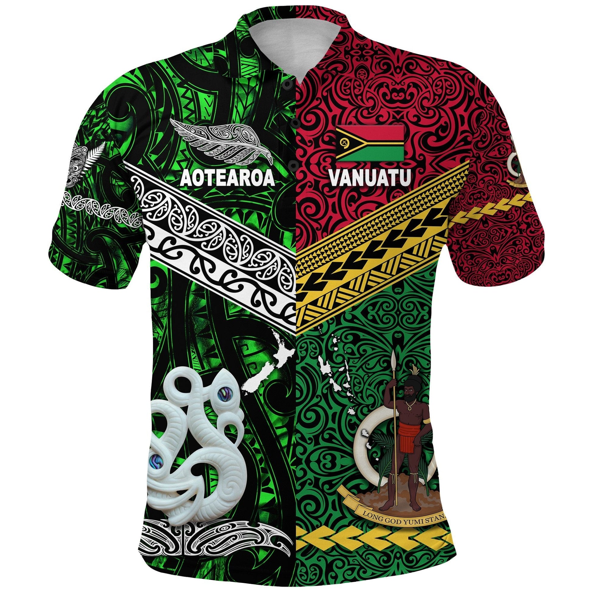 Vanuatu New Zealand Polo Shirt Together Green LT8