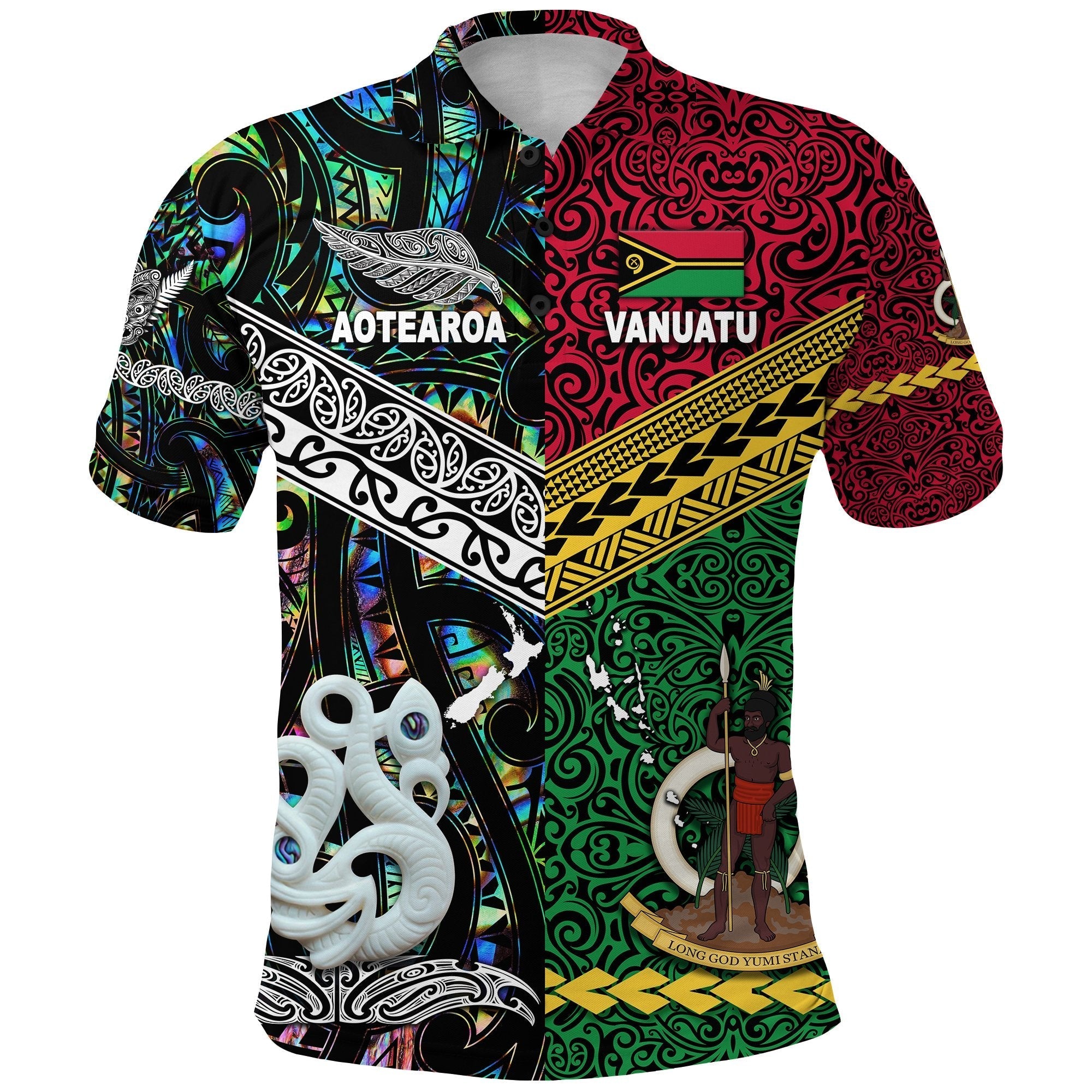 Vanuatu New Zealand Polo Shirt Together Paua Shell LT8