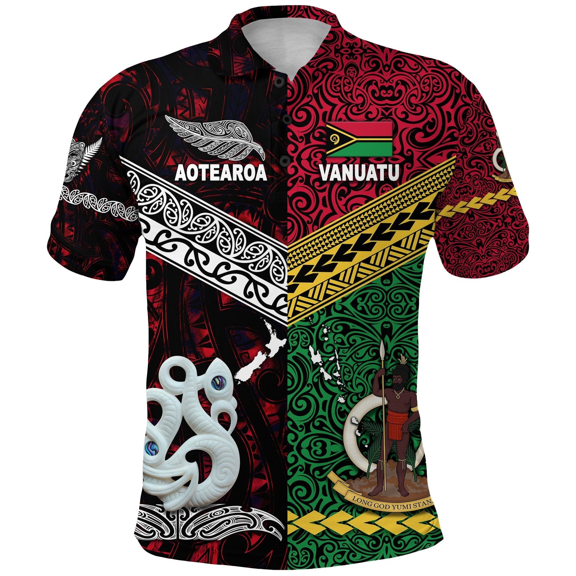 Vanuatu New Zealand Polo Shirt Together Red LT8