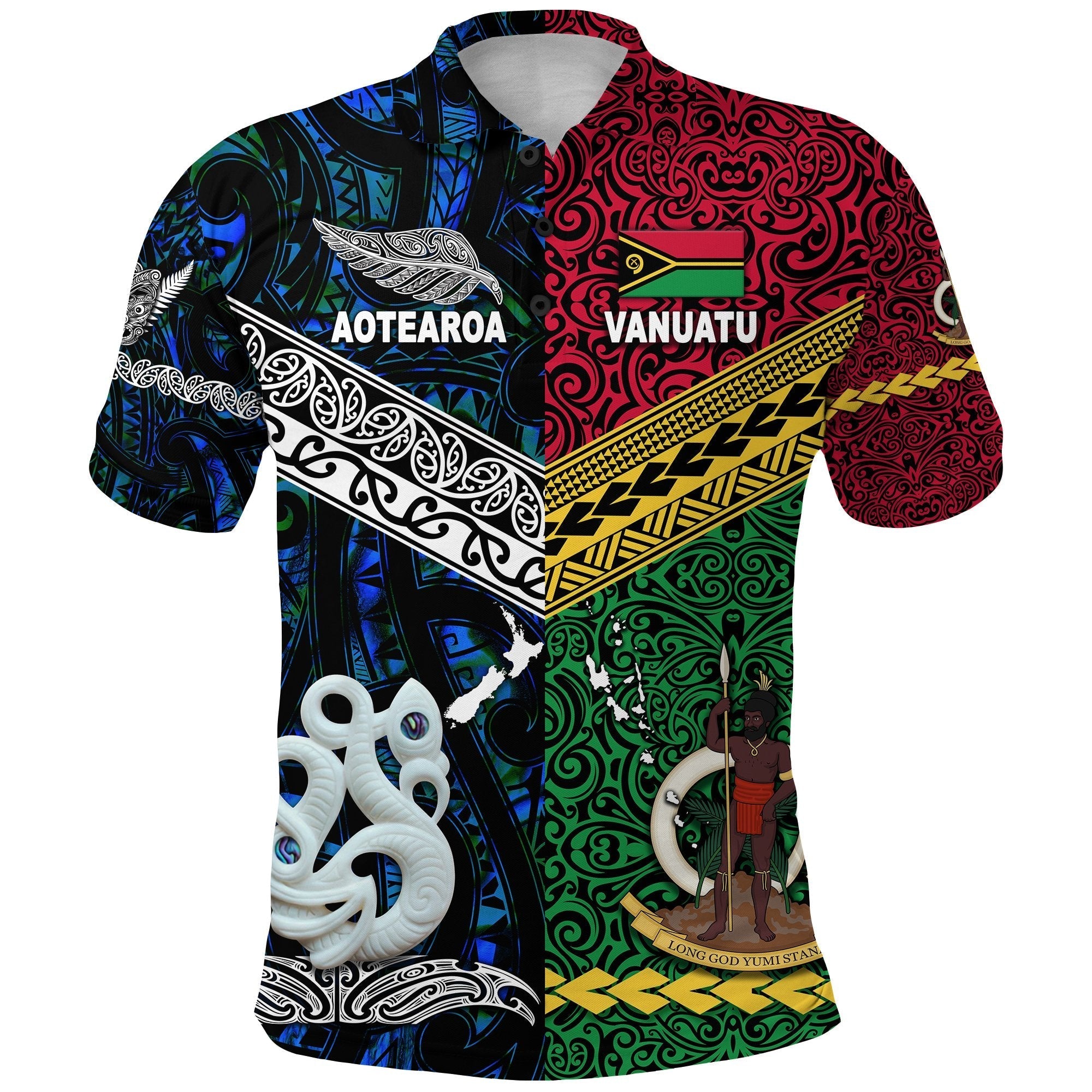 Vanuatu New Zealand Polo Shirt Together Blue LT8