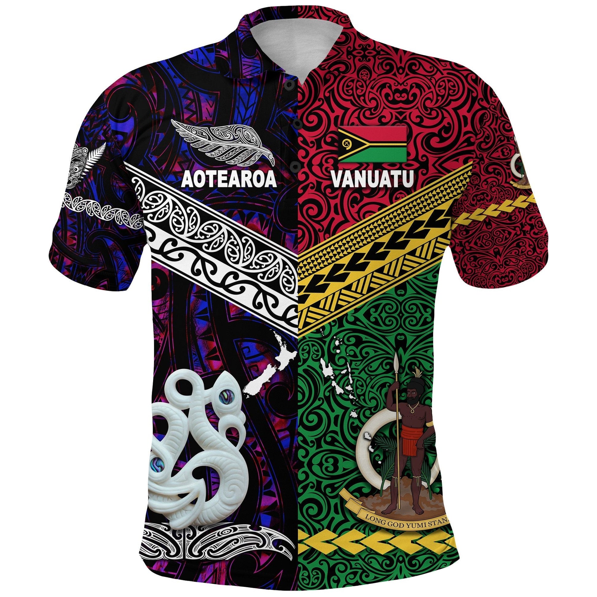 Vanuatu New Zealand Polo Shirt Together Purple LT8
