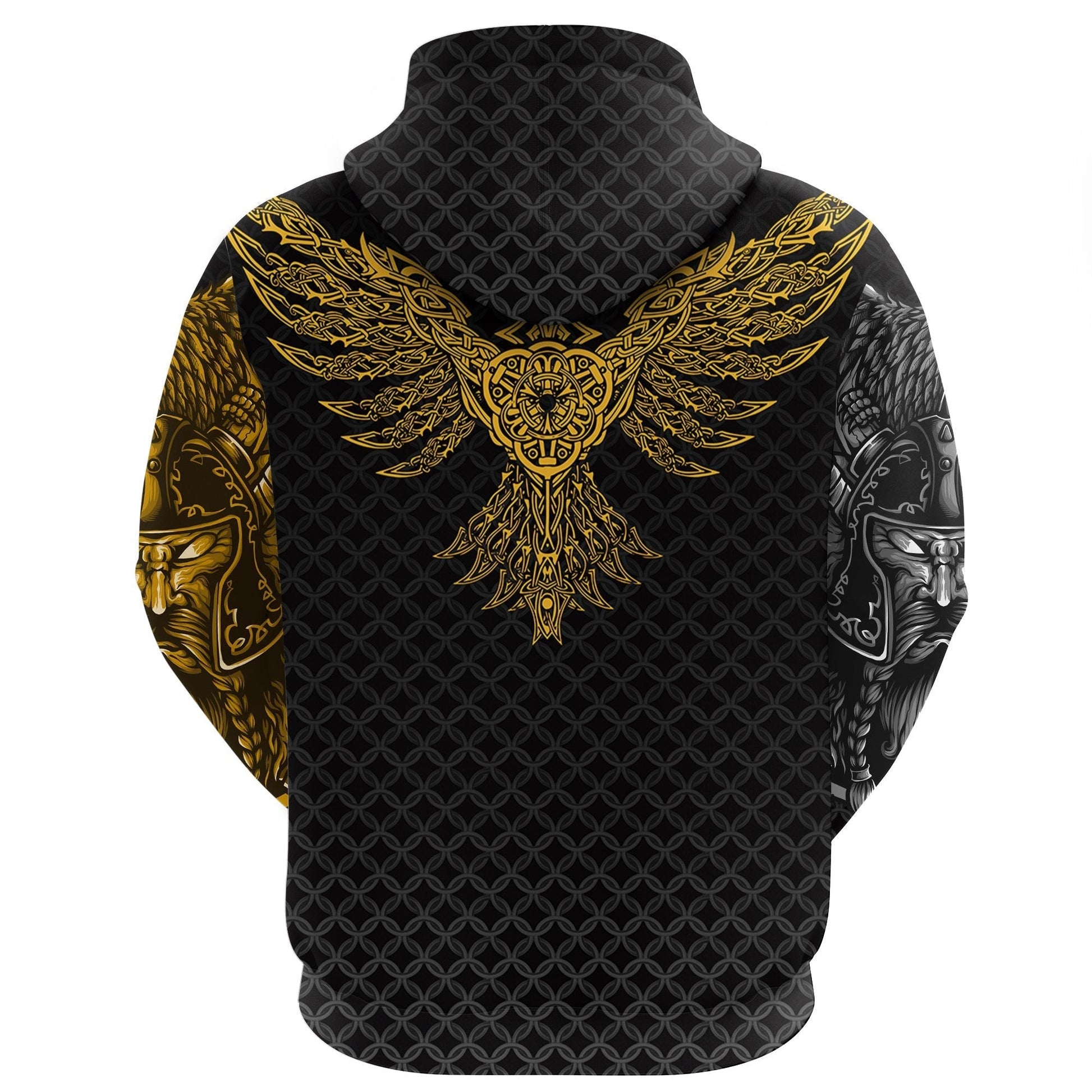 Viking Zip Hoodie Ravens Of Midgard Gold RLT12