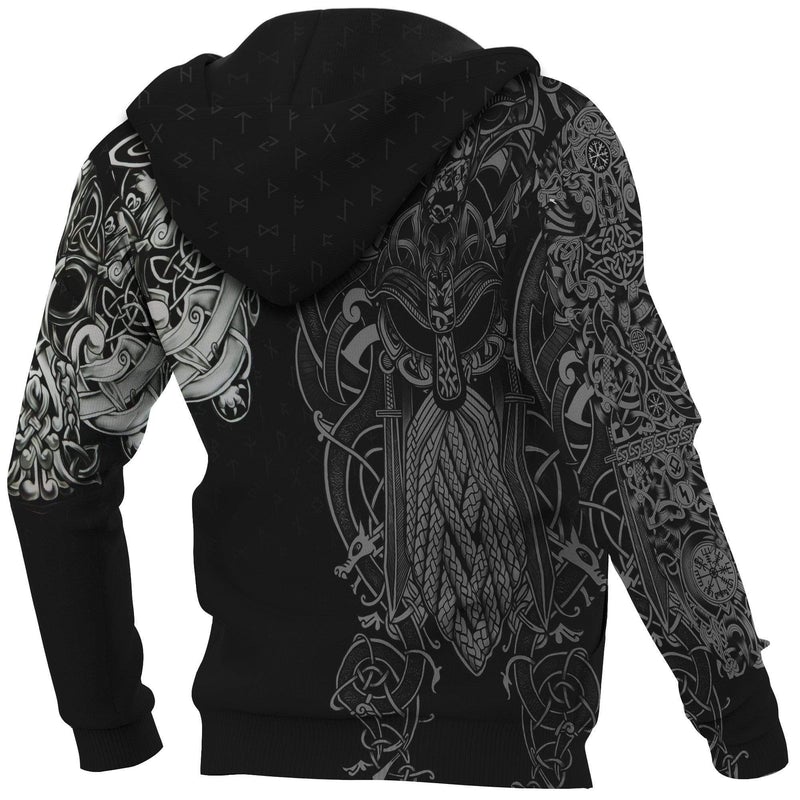 Viking Clothing Odin Fenrir Runes Hoodie RLT12