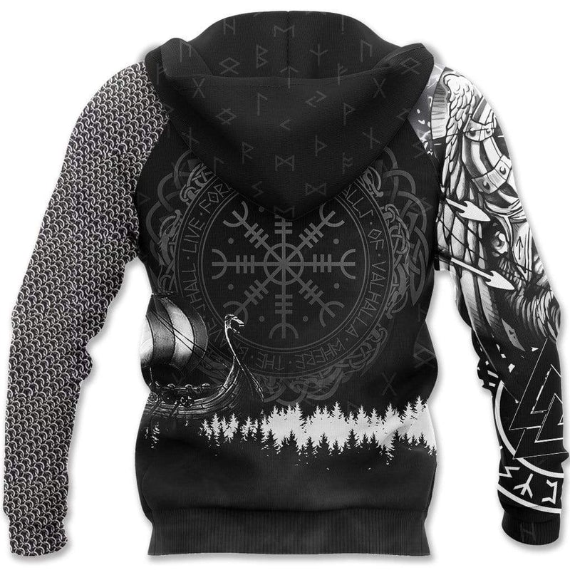 Viking Clothing Odin Tattoo Valknut Helm Of Awe Hoodie RLT12