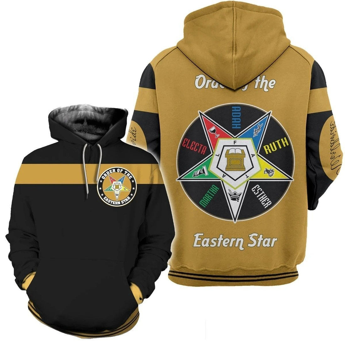 African Hoodie Gold Oes Of The Eastern Star Hoodie