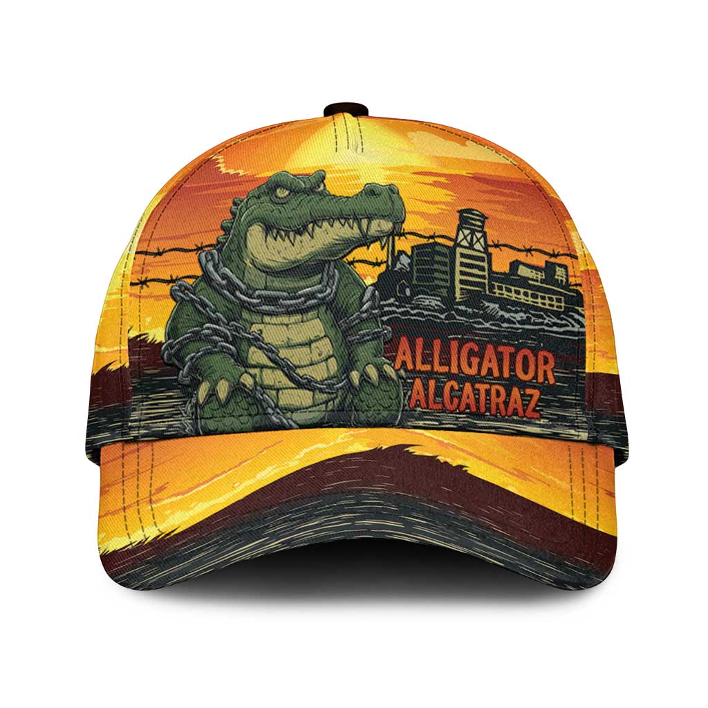 Personalized Alligator Alcatraz Classic Cap Gator Island Prison Retro Sunset LT15