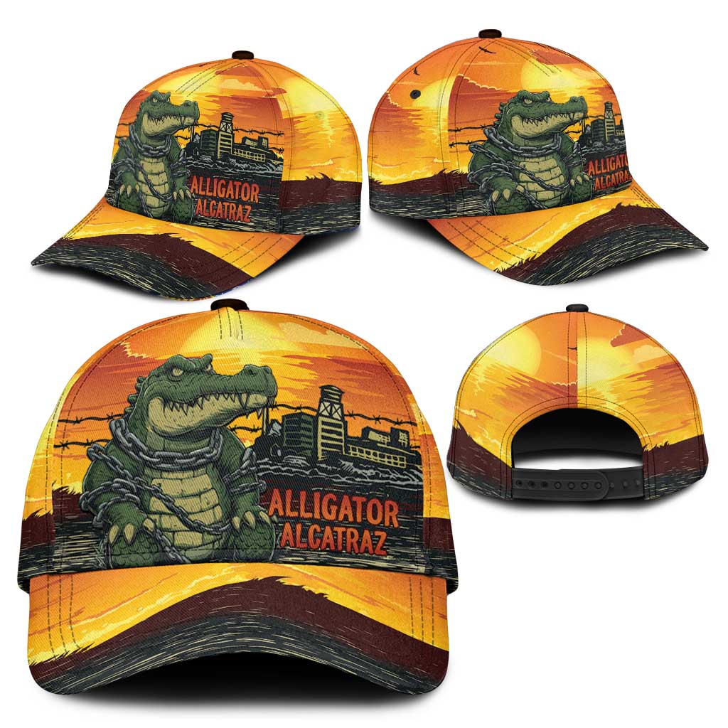 Personalized Alligator Alcatraz Classic Cap Gator Island Prison Retro Sunset LT15
