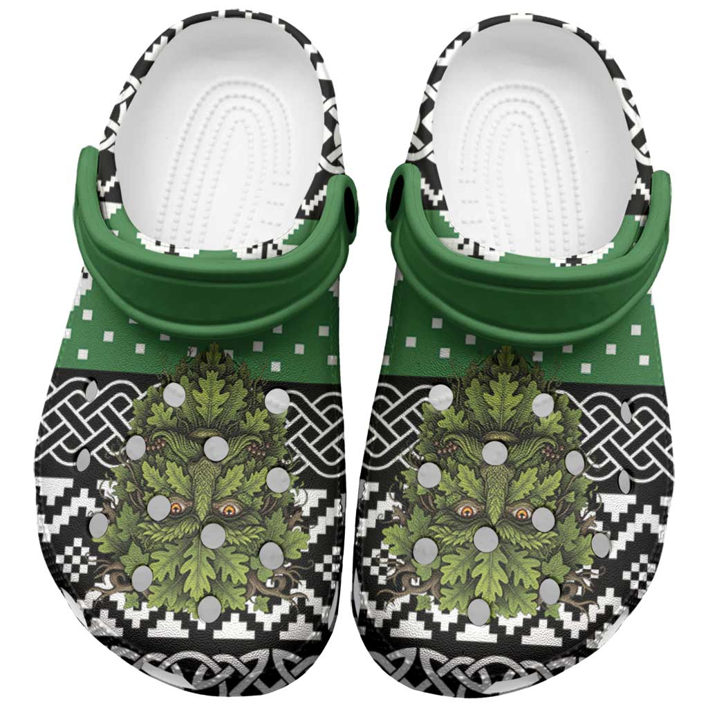 Anglesey Wales Christmas Clogs Shoes Green Man Celtic Knot LT19