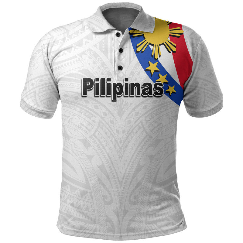Custom Pilipinas Polo Shirt Simple Style White LT6