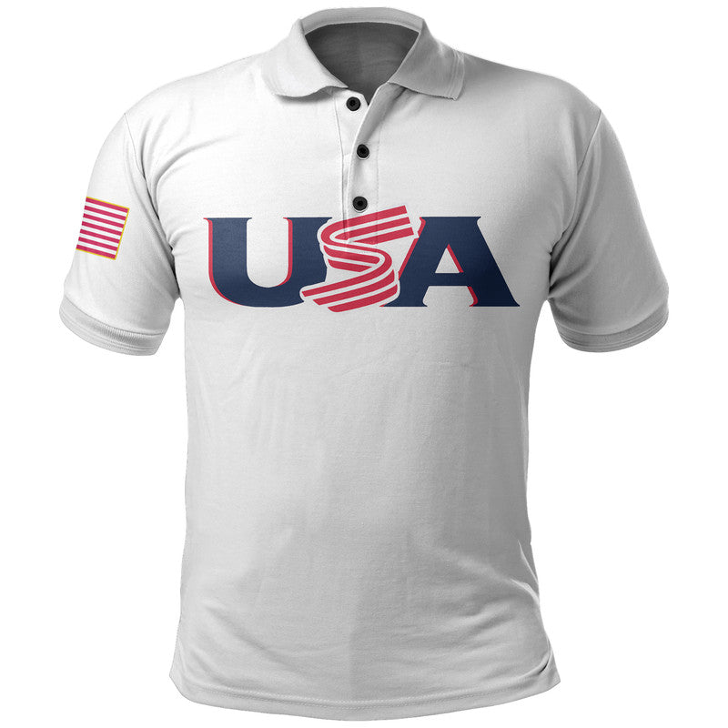 (Custom And Number) Baseball 2023 USA Polo Shirt White Style LT6