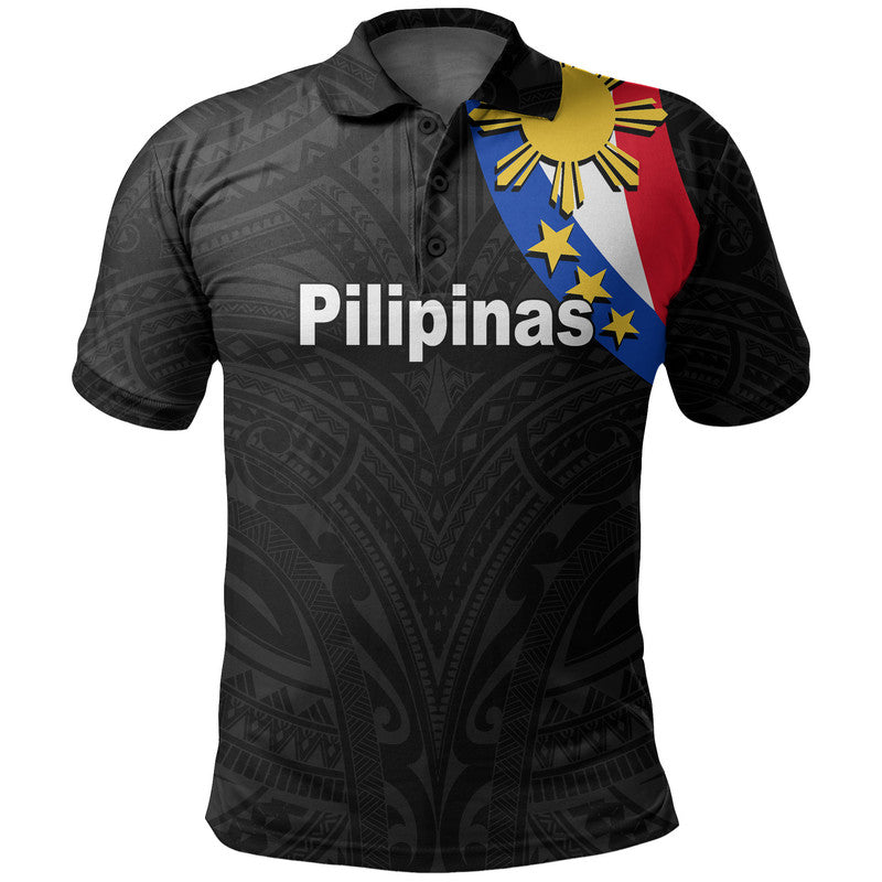 Custom Pilipinas Polo Shirt Simple Style Black LT6