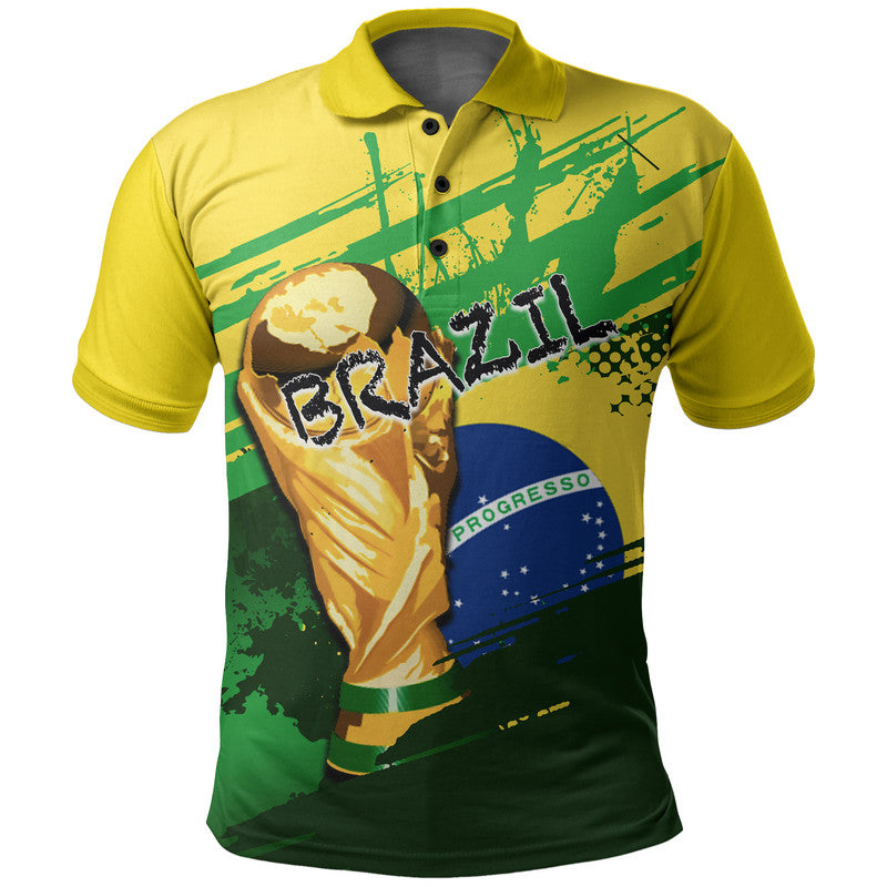 (Custom And Number) Brazil World Cup Soccer Polo Shirt LT6
