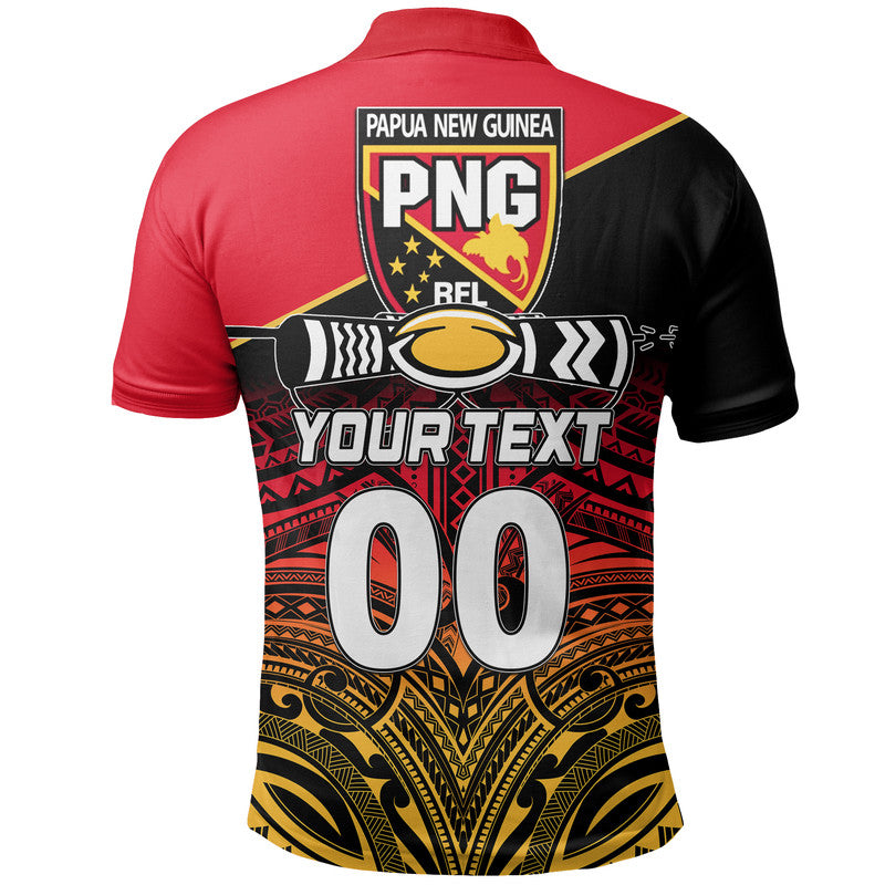 Custom And Number PNG Rugby The Kumuls Polo Shirt LT6