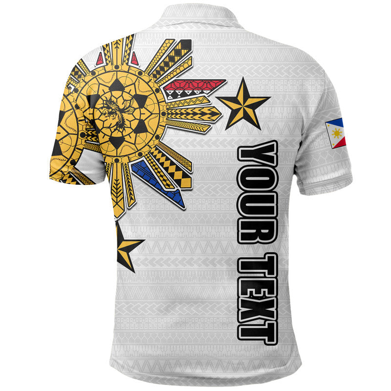 Custom Filipino Polo Shirt Tribal White Style LT6
