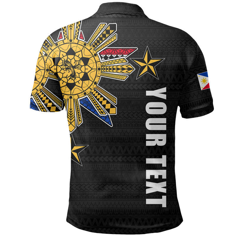 Custom Filipino Polo Shirt Tribal Black Style LT6
