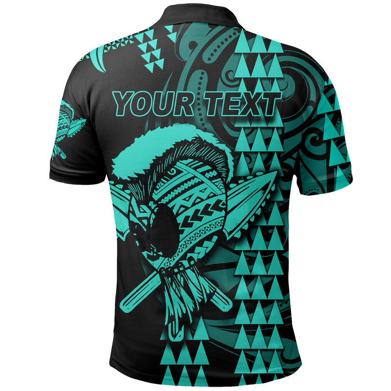 Custom Hawaii Polynesian Warrior Kakau Polo Shirt Green LT6