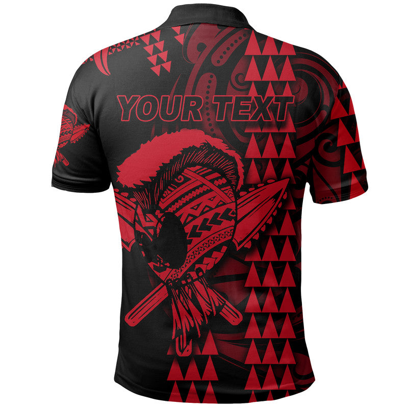 Custom Hawaii Polynesian Warrior Kakau Polo Shirt Red LT6
