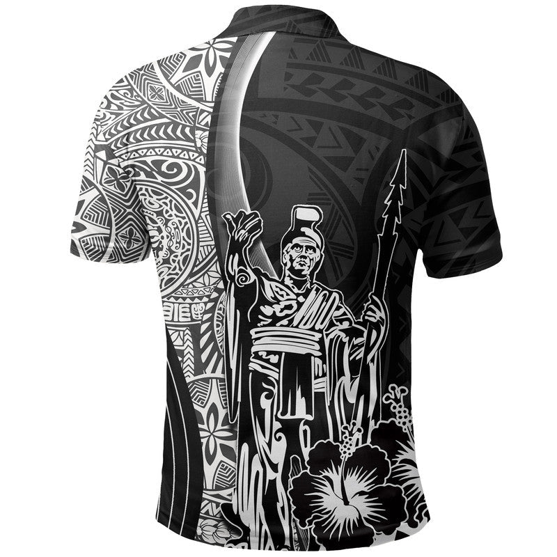 Hawaiian King Kamehameha Polo Shirt Vibe Black Style LT6
