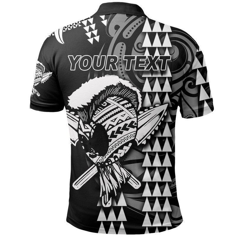 Custom Hawaii Polynesian Warrior Kakau Polo Shirt White LT6