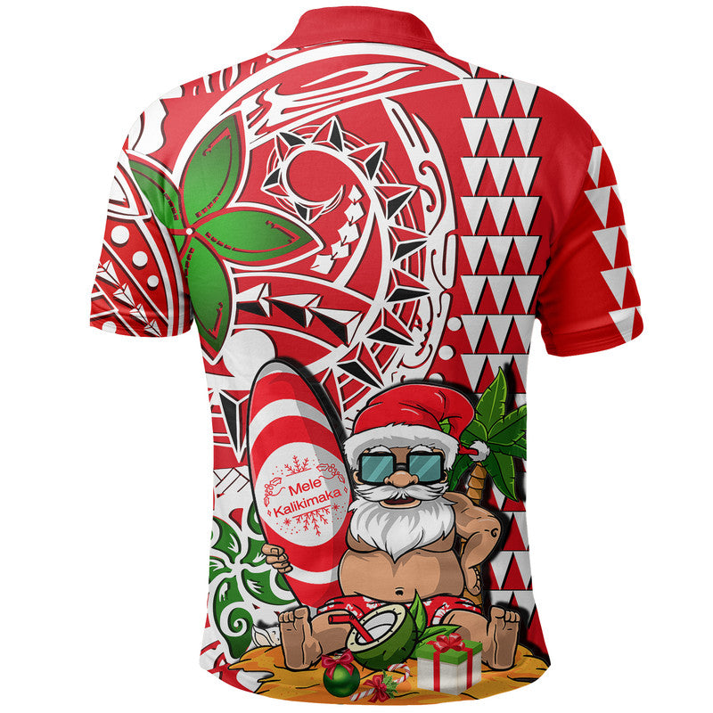 Hawaii Mele Kalikimaka Santa Claus Beach Polo Shirt LT6