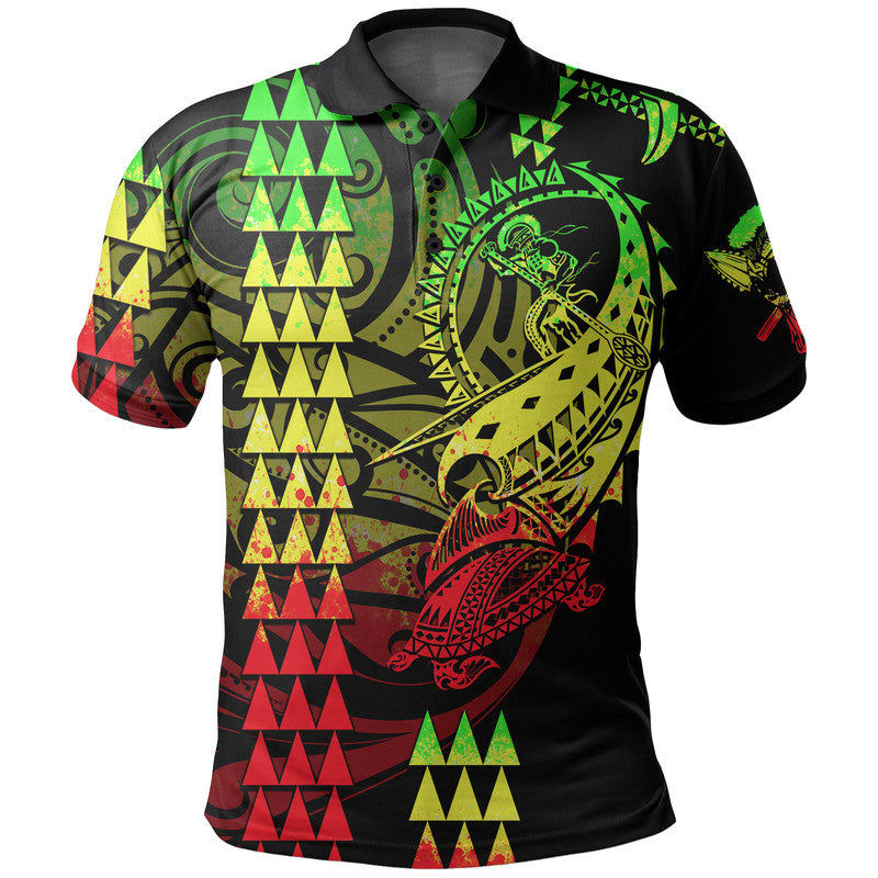 Custom Hawaii Polynesian Warrior Kakau Polo Shirt Reggage LT6