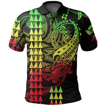 Custom Hawaii Polynesian Warrior Kakau Polo Shirt Reggage LT6