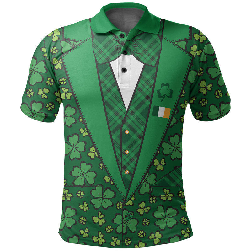 St Patricks Day Polo Shirt Suit Four Leaves Clover Style LT6