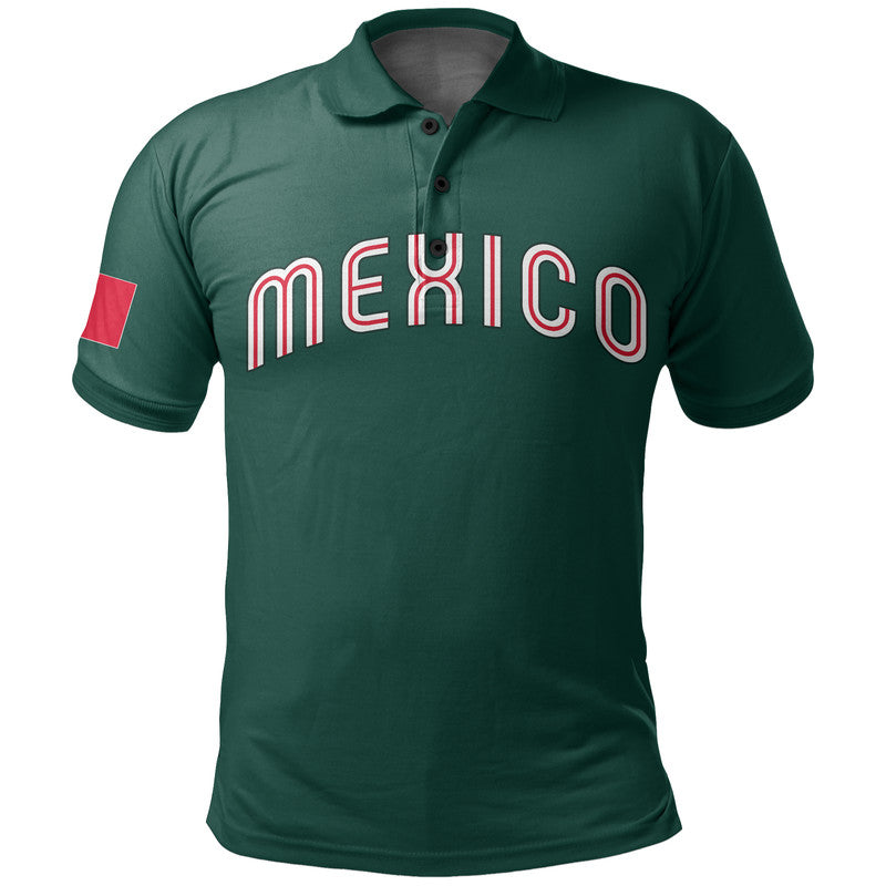 (Custom And Number) Baseball 2023 Mexico Polo Shirt Green Style LT6