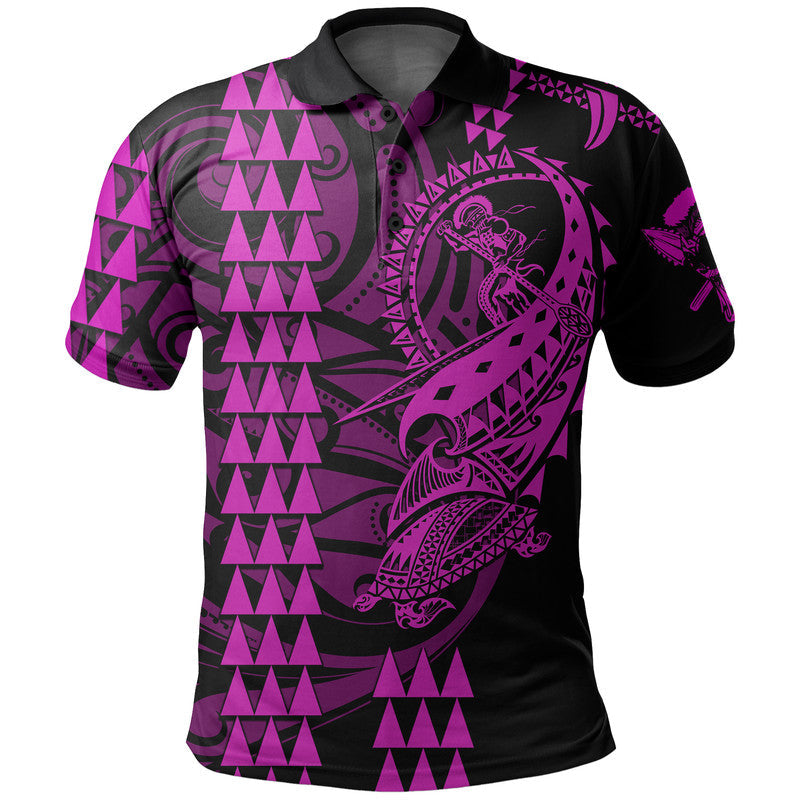 Custom Hawaii Polynesian Warrior Kakau Polo Shirt Purple LT6
