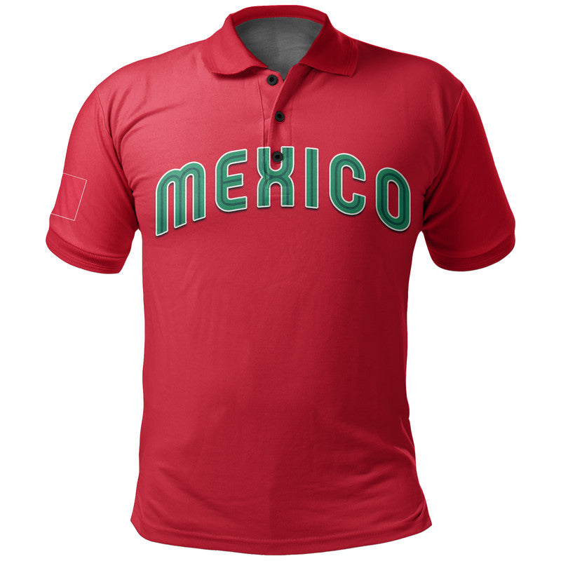(Custom And Number) Baseball 2023 Mexico Polo Shirt Red Style LT6