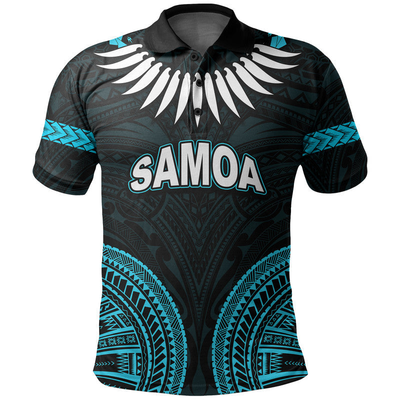 Custom Samoa Ula Nifo Tribal Polo Shirt Blue Style LT6
