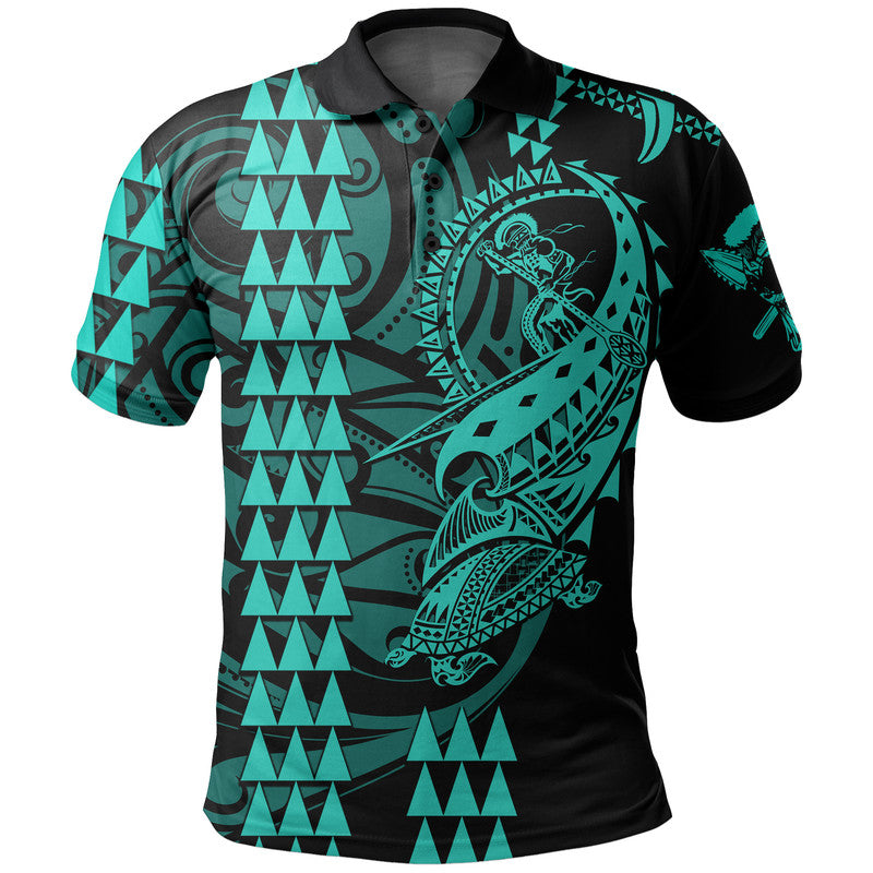 Custom Hawaii Polynesian Warrior Kakau Polo Shirt Green LT6