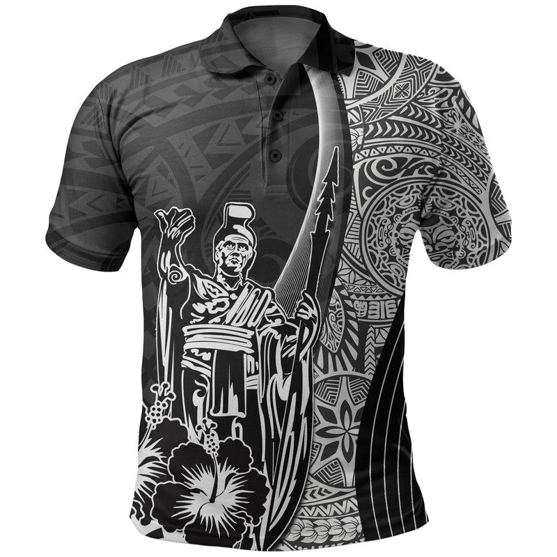 Hawaiian King Kamehameha Polo Shirt Vibe Black Style LT6
