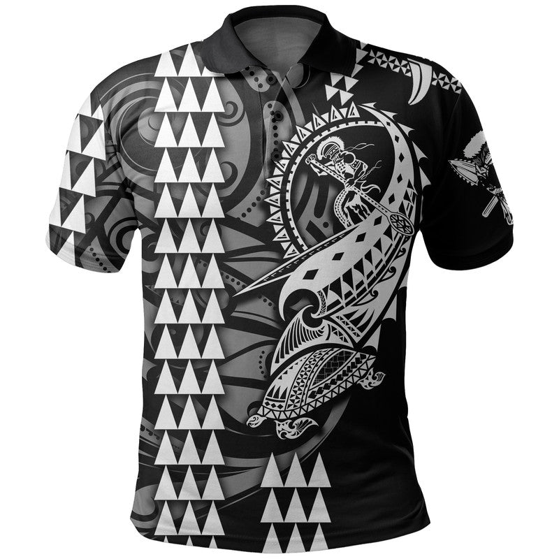 Custom Hawaii Polynesian Warrior Kakau Polo Shirt White LT6