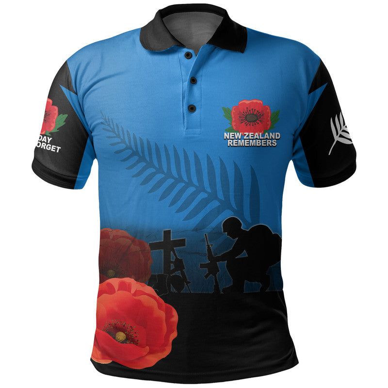 Custom ANZAC Day New Zealand Remembers Polo Shirt LT6