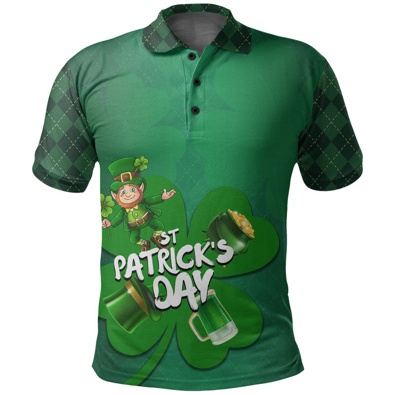 St Patricks Day Shamrock Lucky Polo Shirt LT6