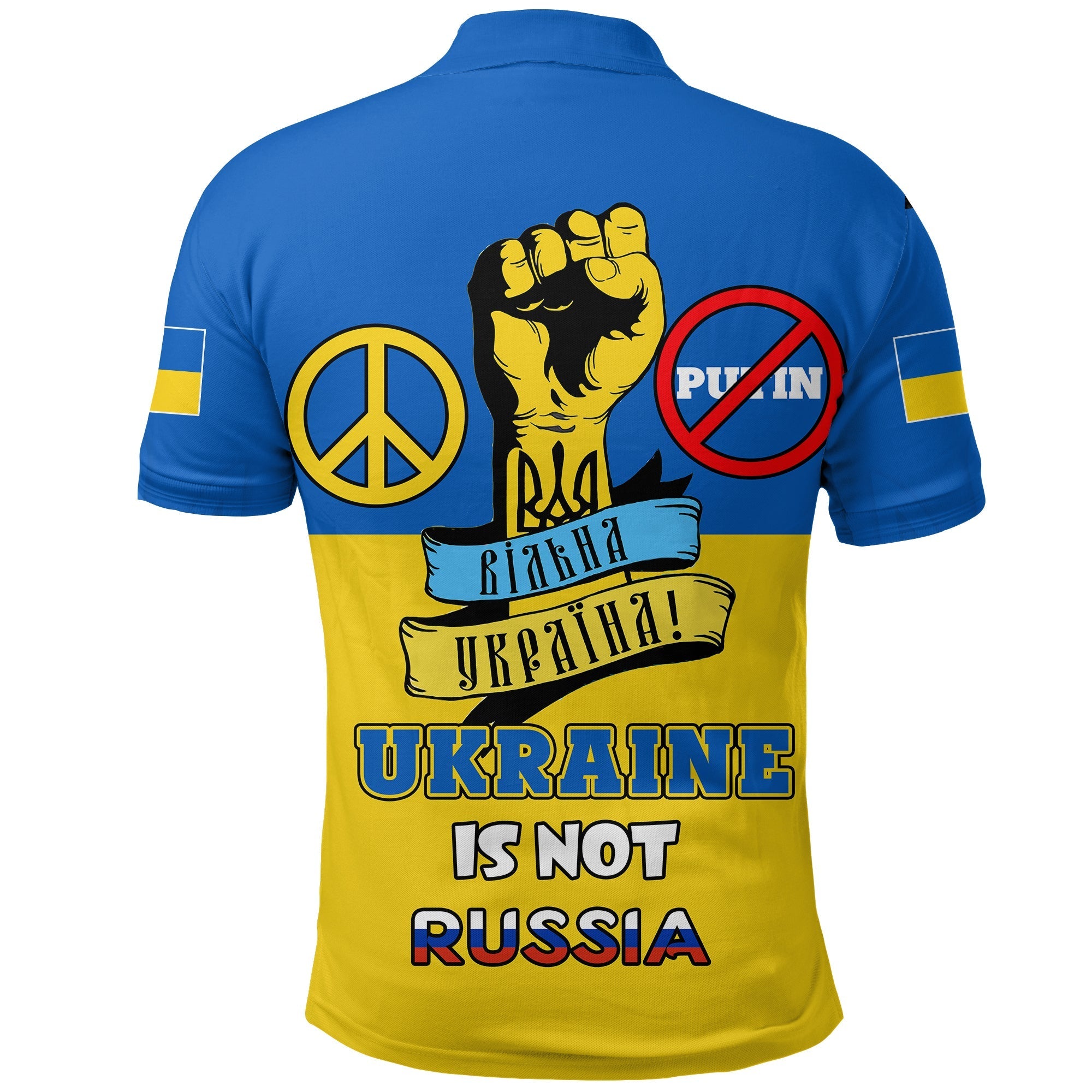 Stand with Ukraine Polo Shirt Peace Love and is Not Russia LT4