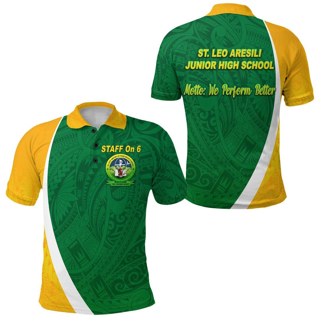 St. Leo Aresili Junior High School Polo Shirt Simple Style STAFF LT8