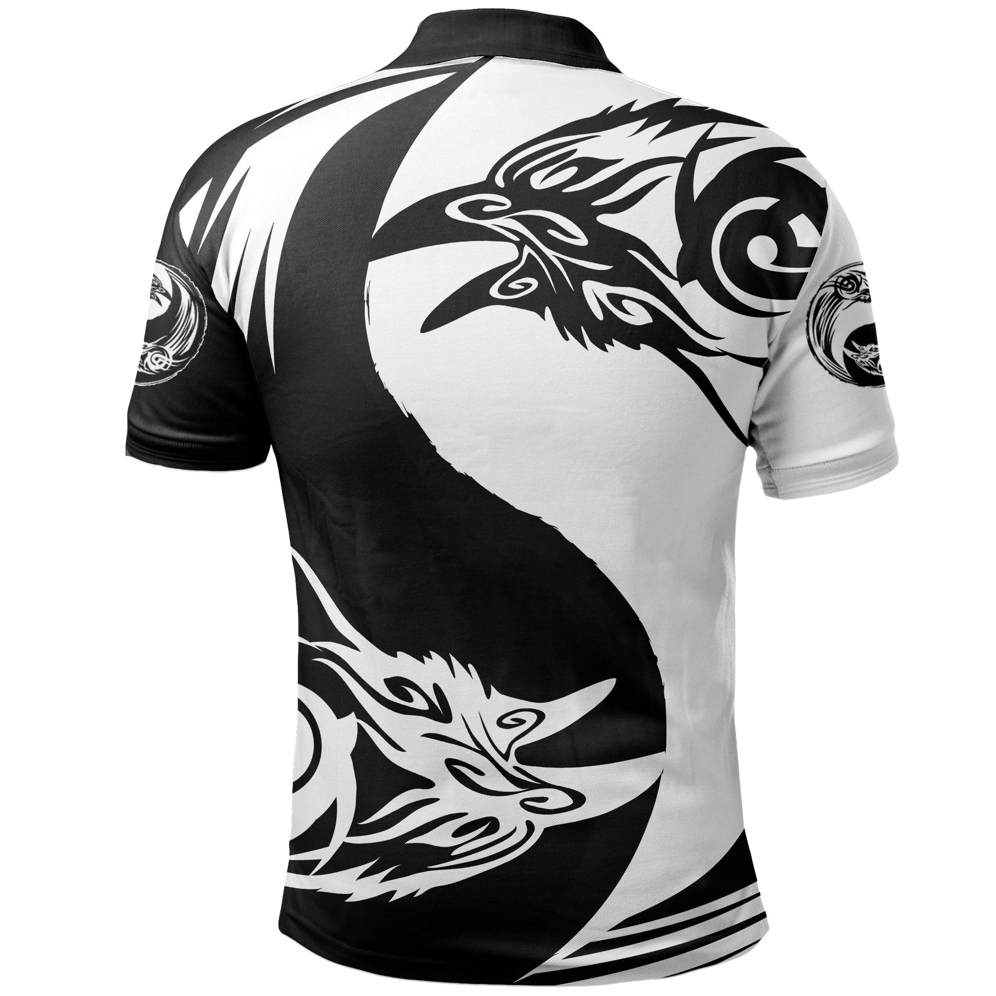 Viking Polo Shirt Ying Yang Raven RLT12