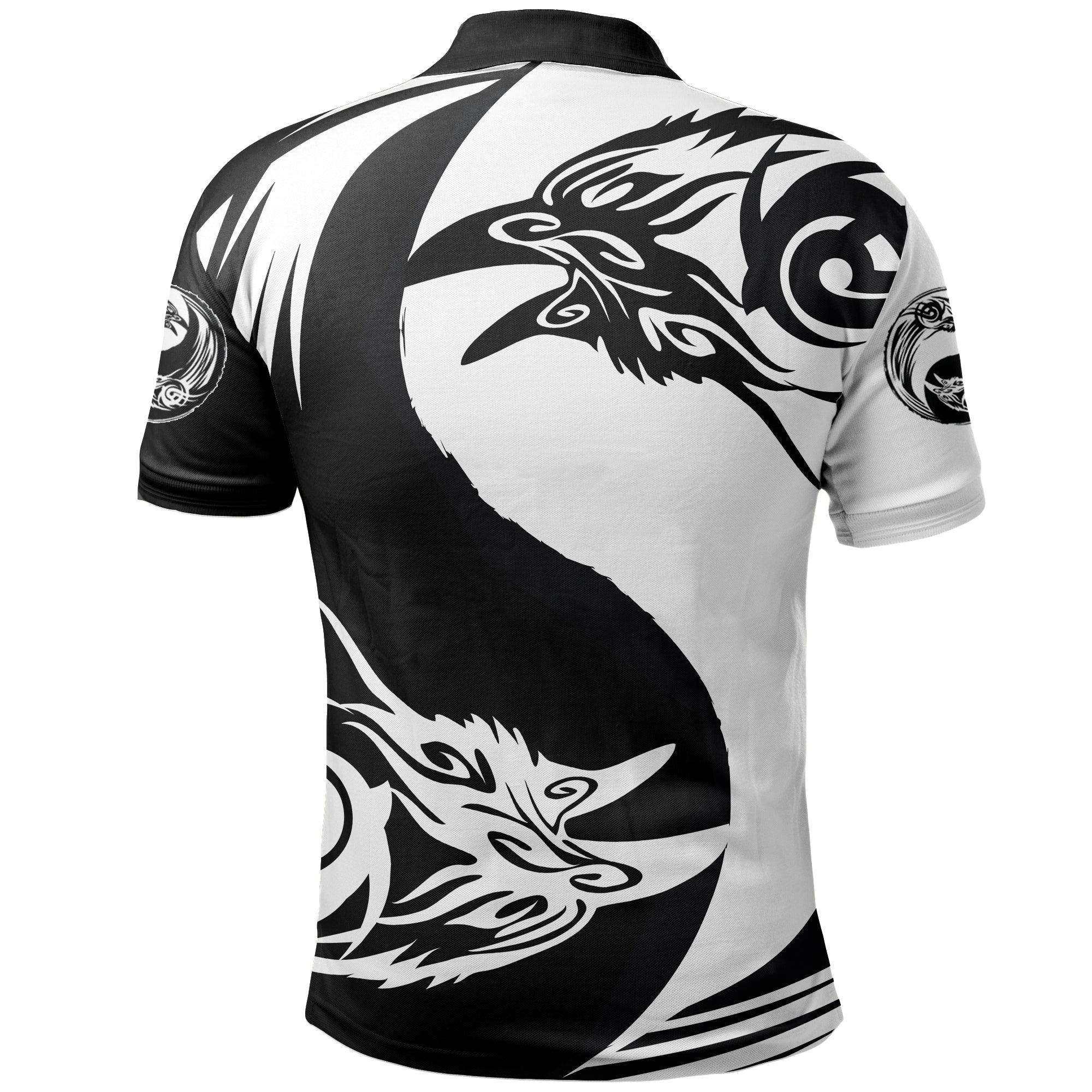 Viking Polo Shirt Ying Yang Raven RLT12
