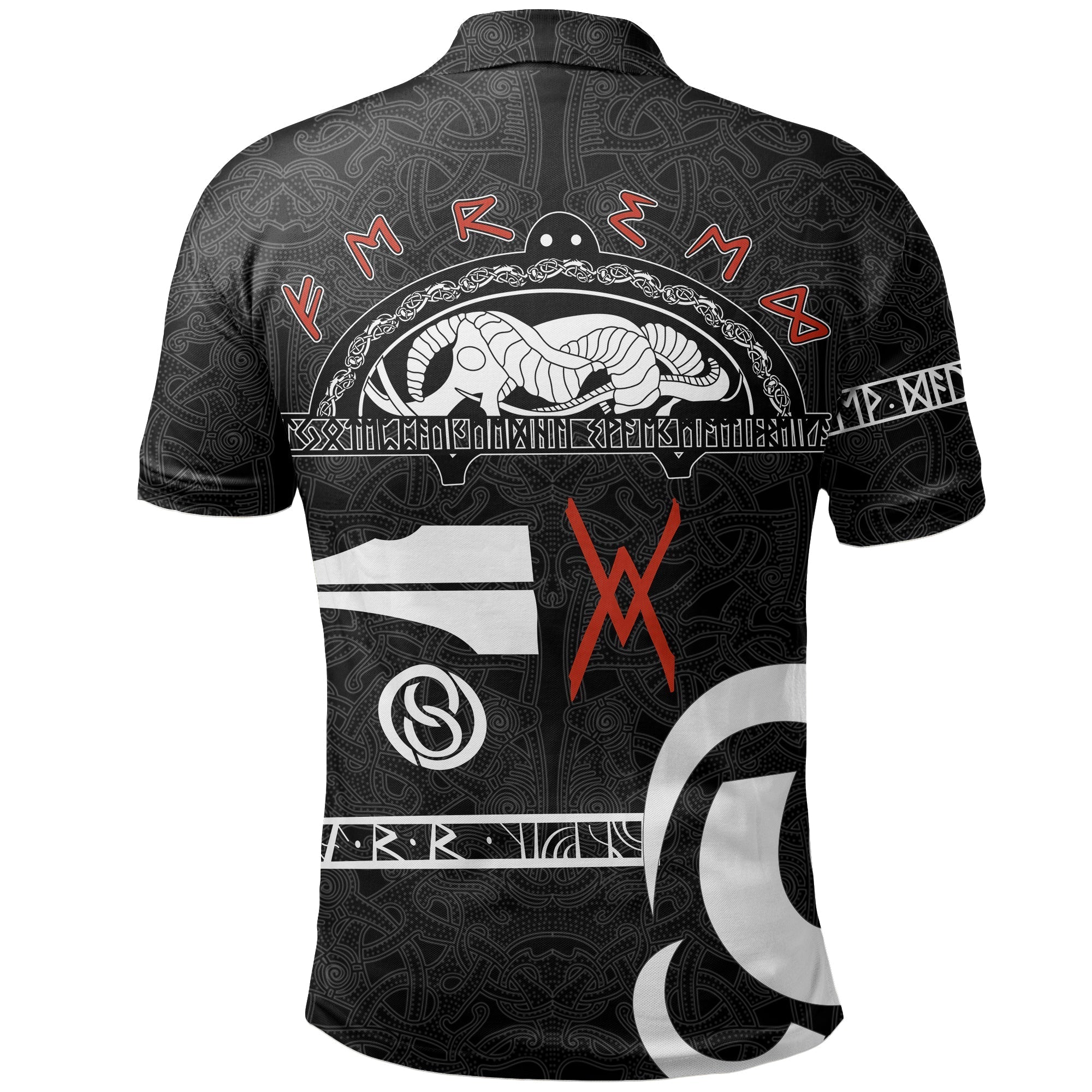 Viking Polo Shirt Raven Norse Mythology Tattoo A21 RLT12